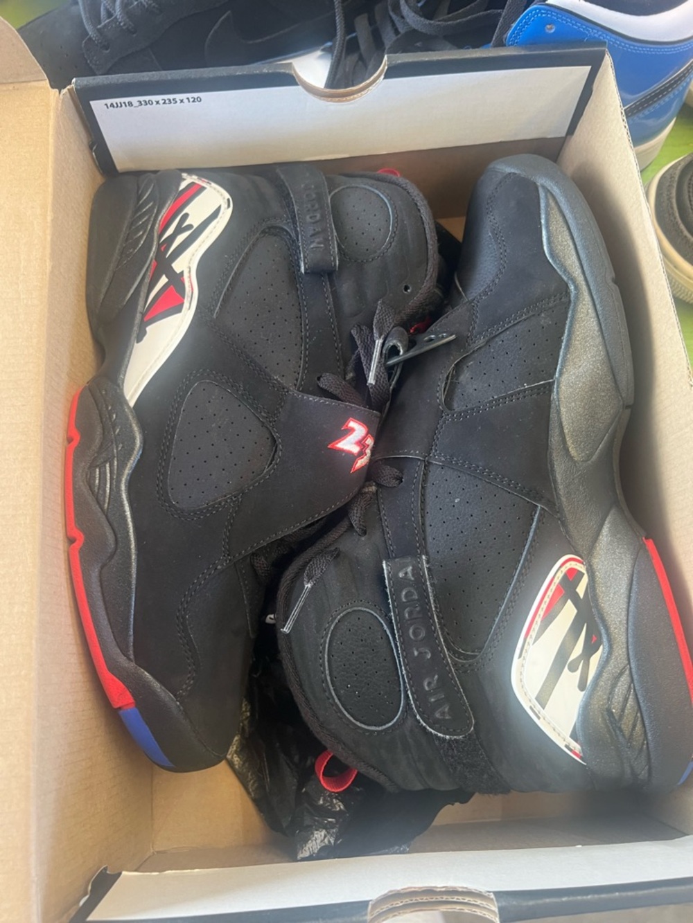 Jordan Men’s Black Red Retro Athletic Shoes Air Jordan 8 Playoffs